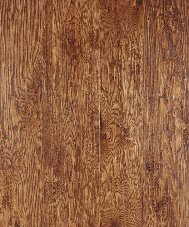 White Oak, Natural Character, Hand Scraped, Antique Mahogany Stain