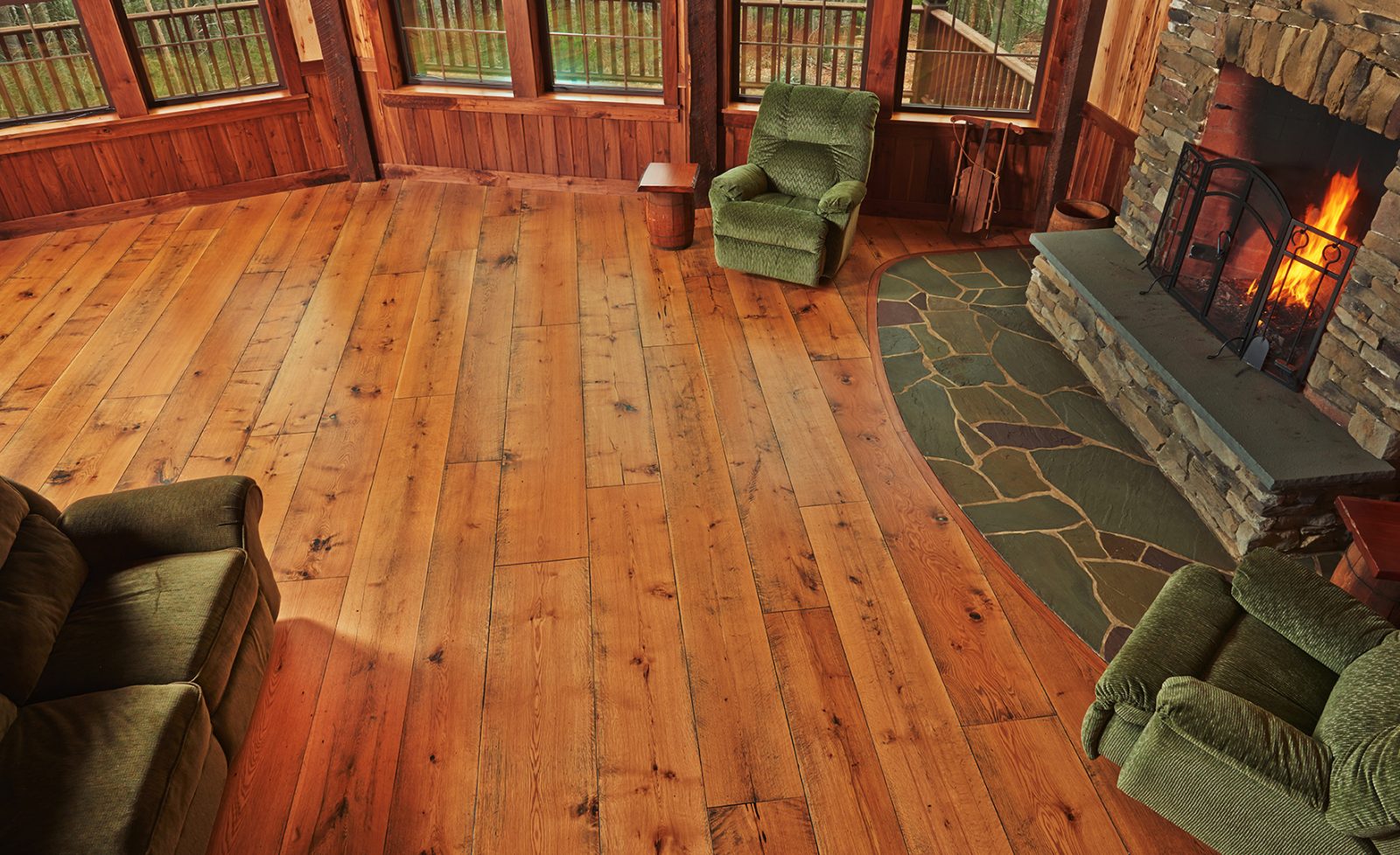 Live Sawn White Oak, Footworn, Natural Finish Peachey Hardwood Flooring