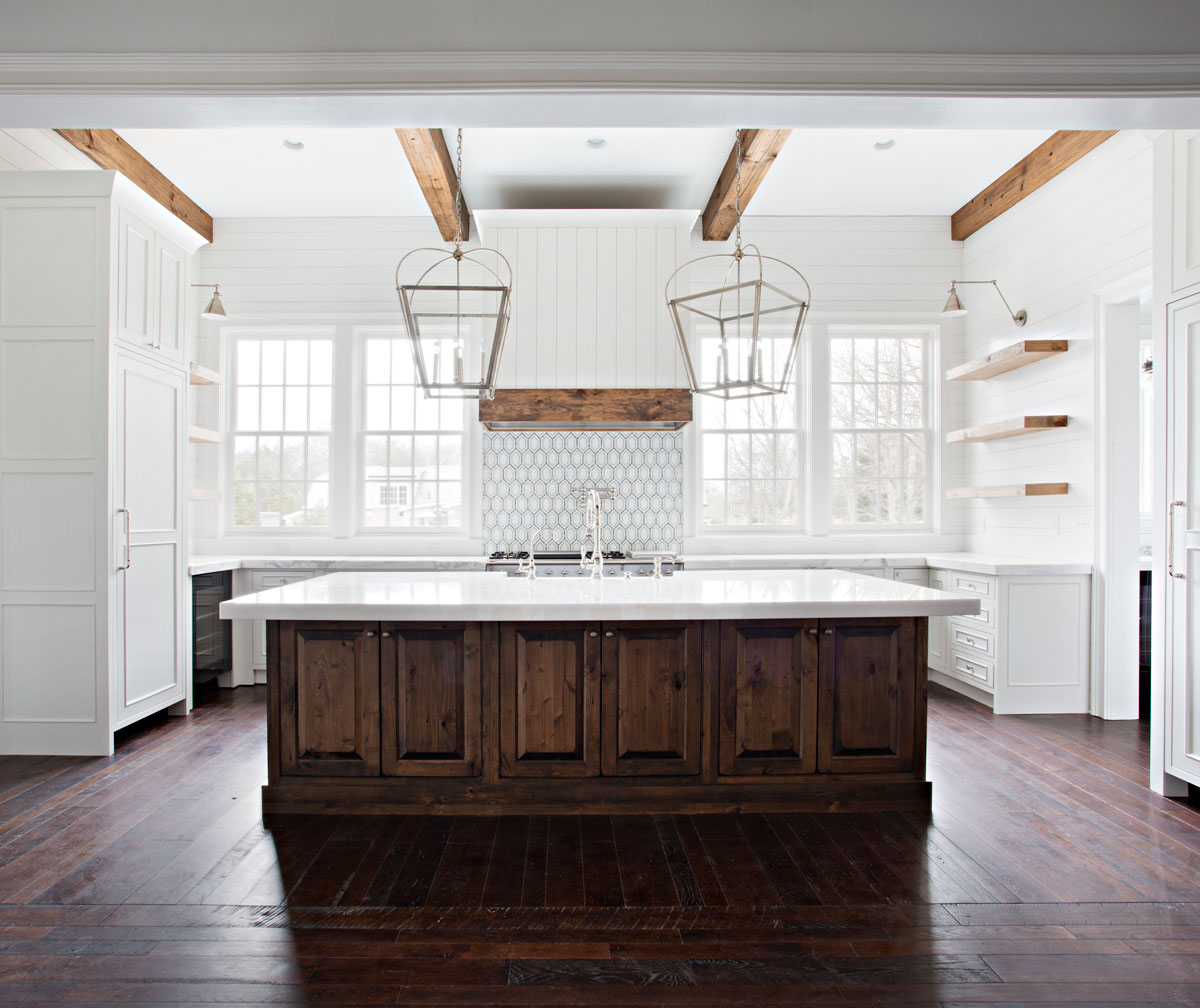 Reclaimed Oak, Natural & Milled Face, Custom Stain - kitchen island