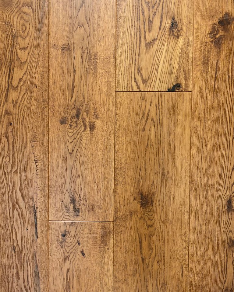 example of white oak stained and scraped panel