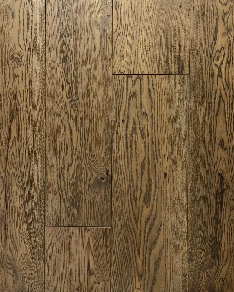 example of white oak wire brushed and custom stain panel